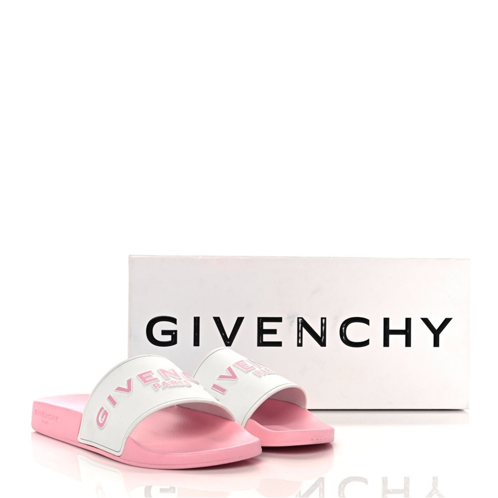 Givenchy Pink and White pool slides